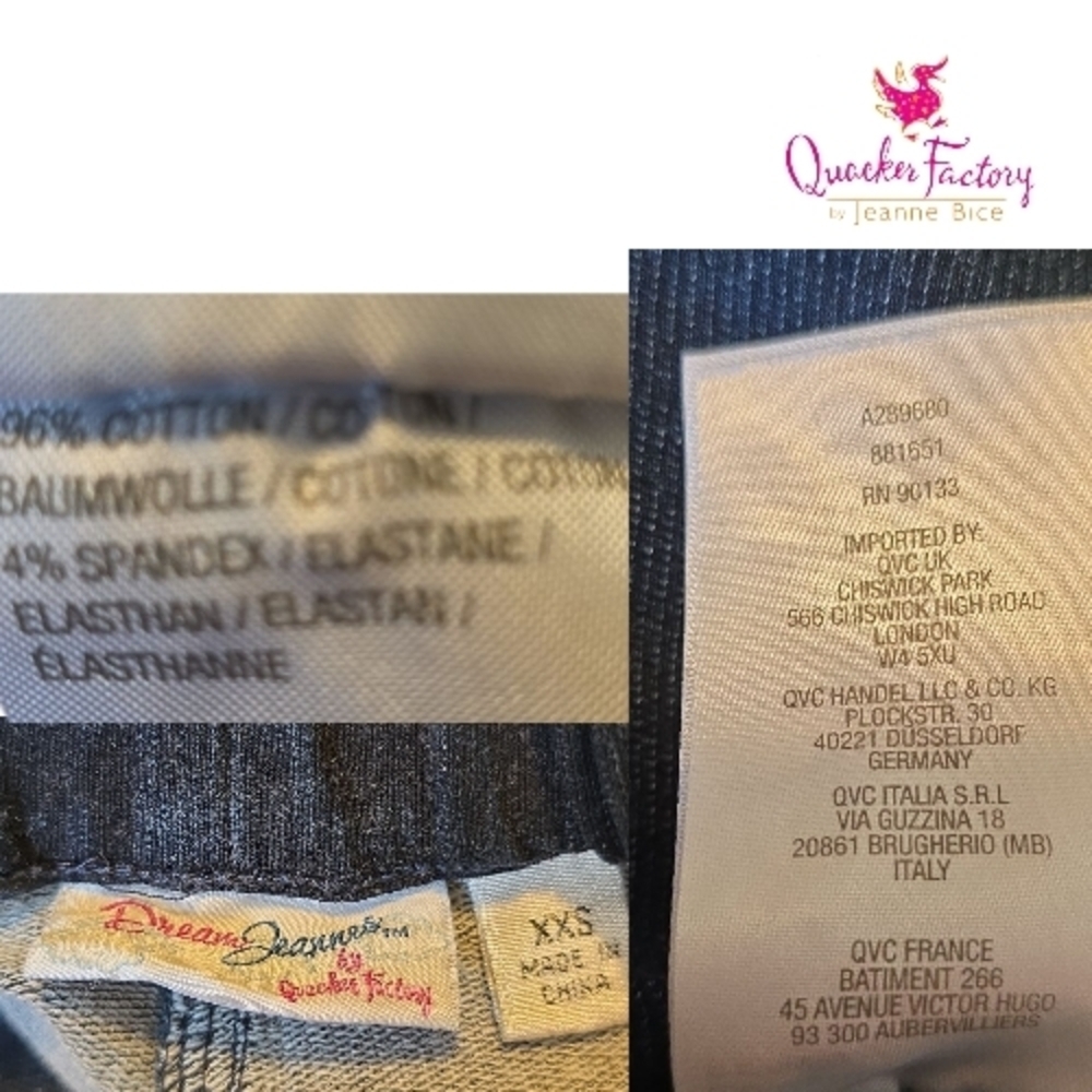 QUACKER FACTORY DreamJeannes Convertible Capris w Multicolor Embellishment XXS - Picture 6 of 6
